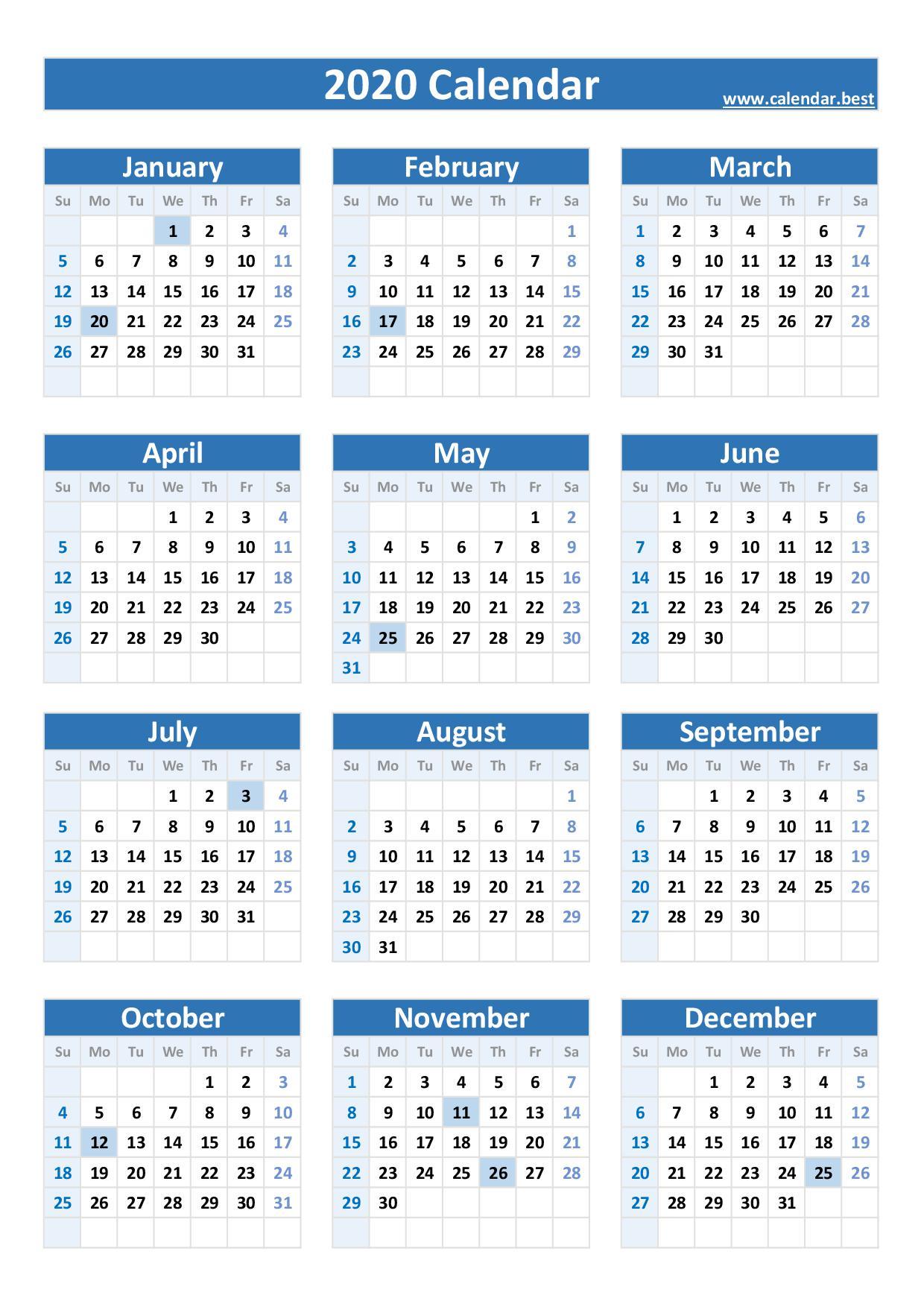 2021 Calendar With Holidays Printable Usa