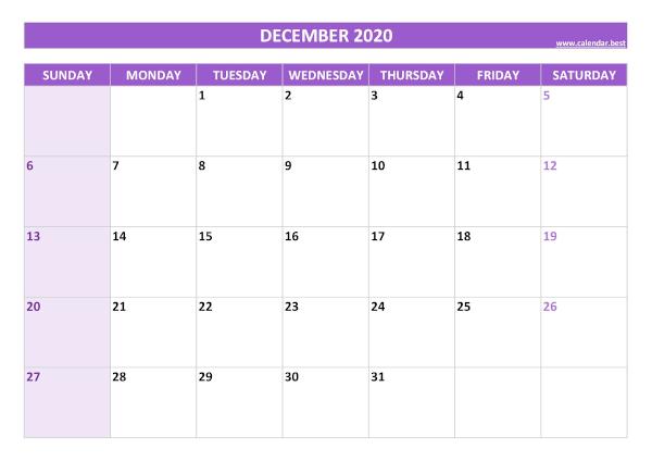 December calendar 2020