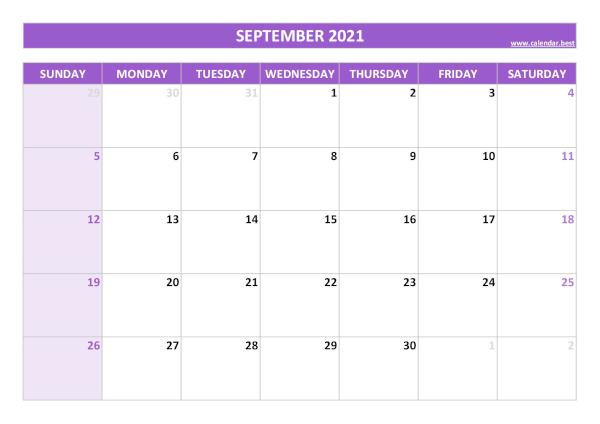September calendar 2021