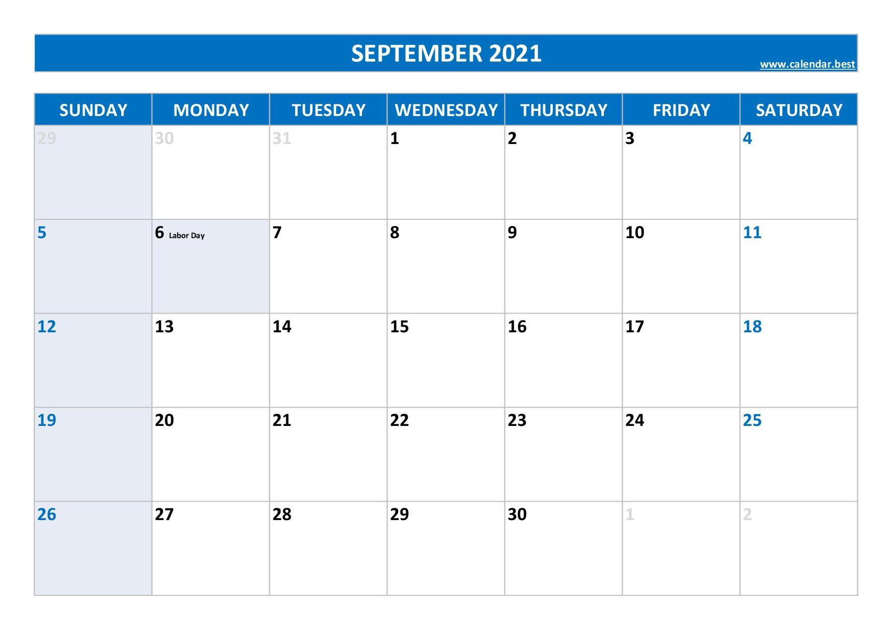 September 2021 calendar Calendar.best