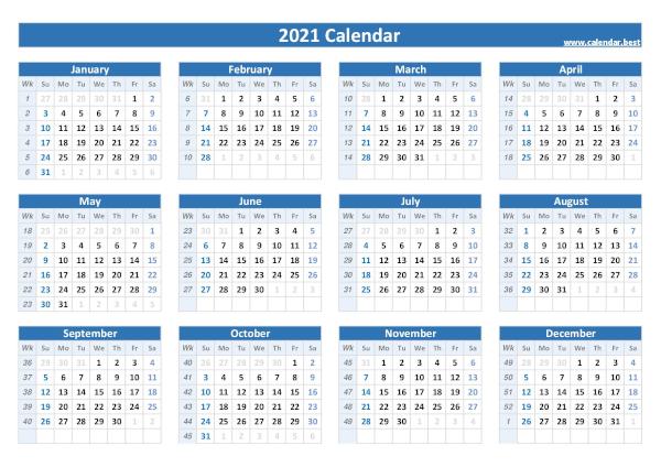 Weekly calendar 2020 UK - free printable templates for Word