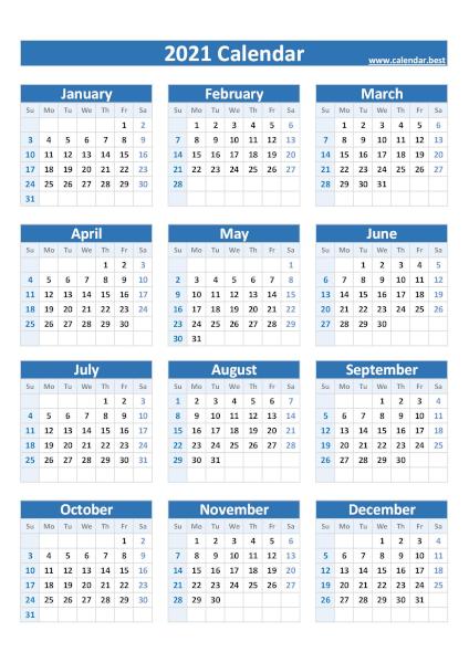 Details about   Year Planner 2021 Blue/Multi Colour Annual Yearly CalendarA4 A3 A2 A1 