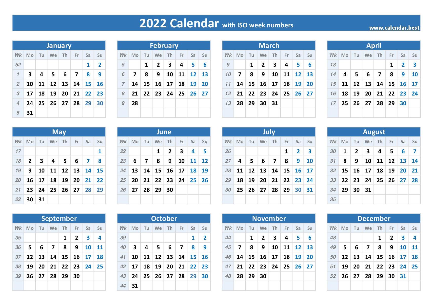 Calendar week 2022
