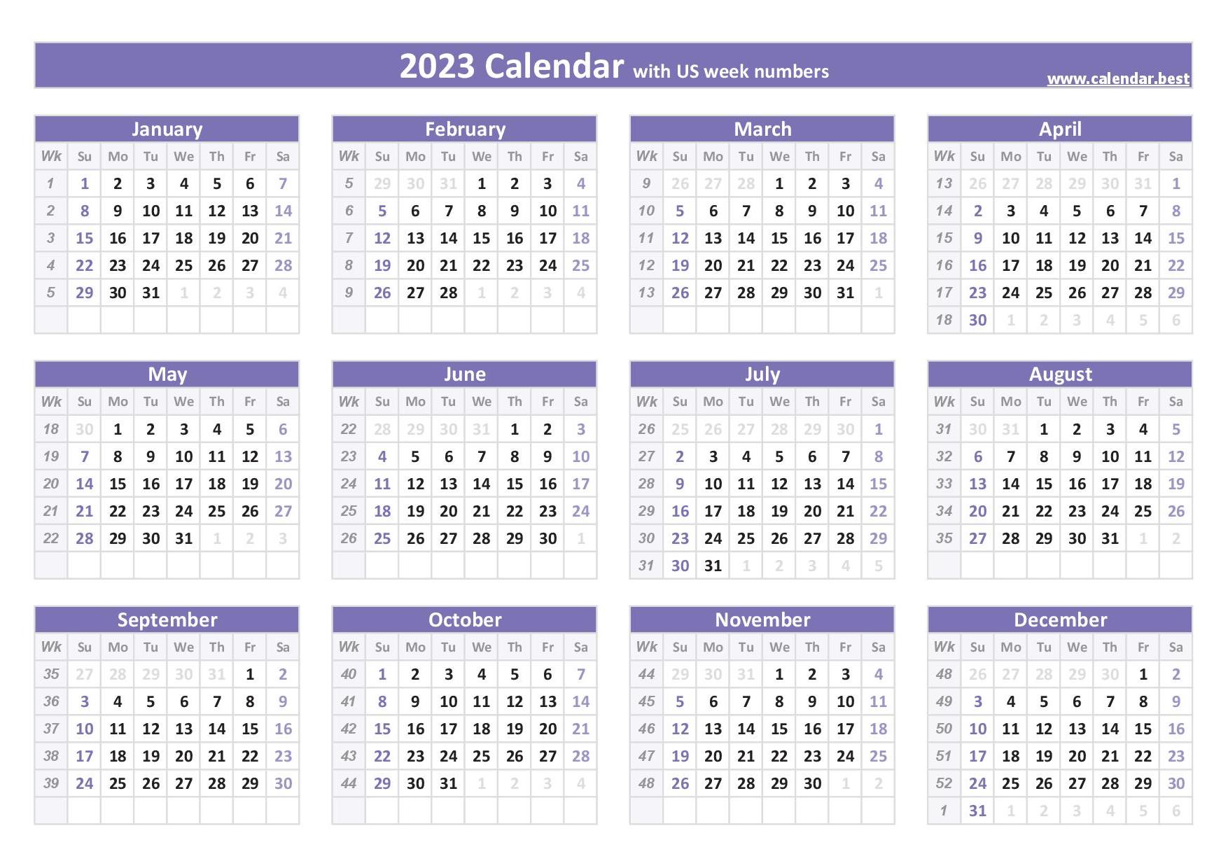 2023 Calendar With Week Numbers Pdf Get Calendar 2023 Update