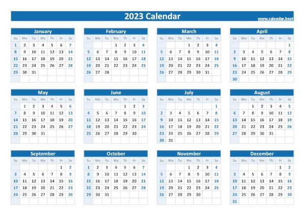 2023 calendar