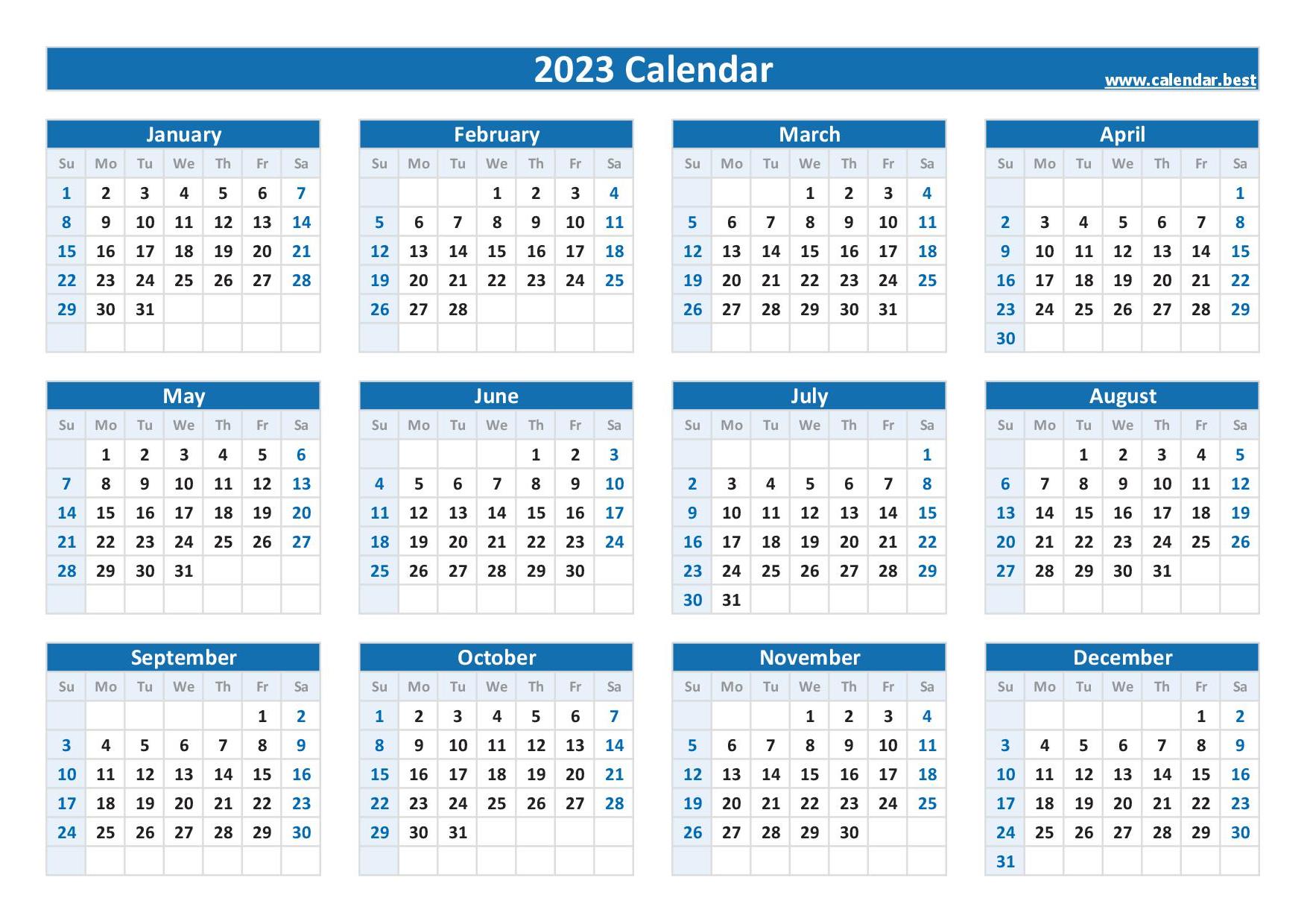 2023 calendar with week numbers