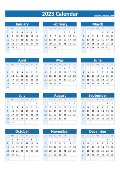 2023 Calendar With Week Numbers
