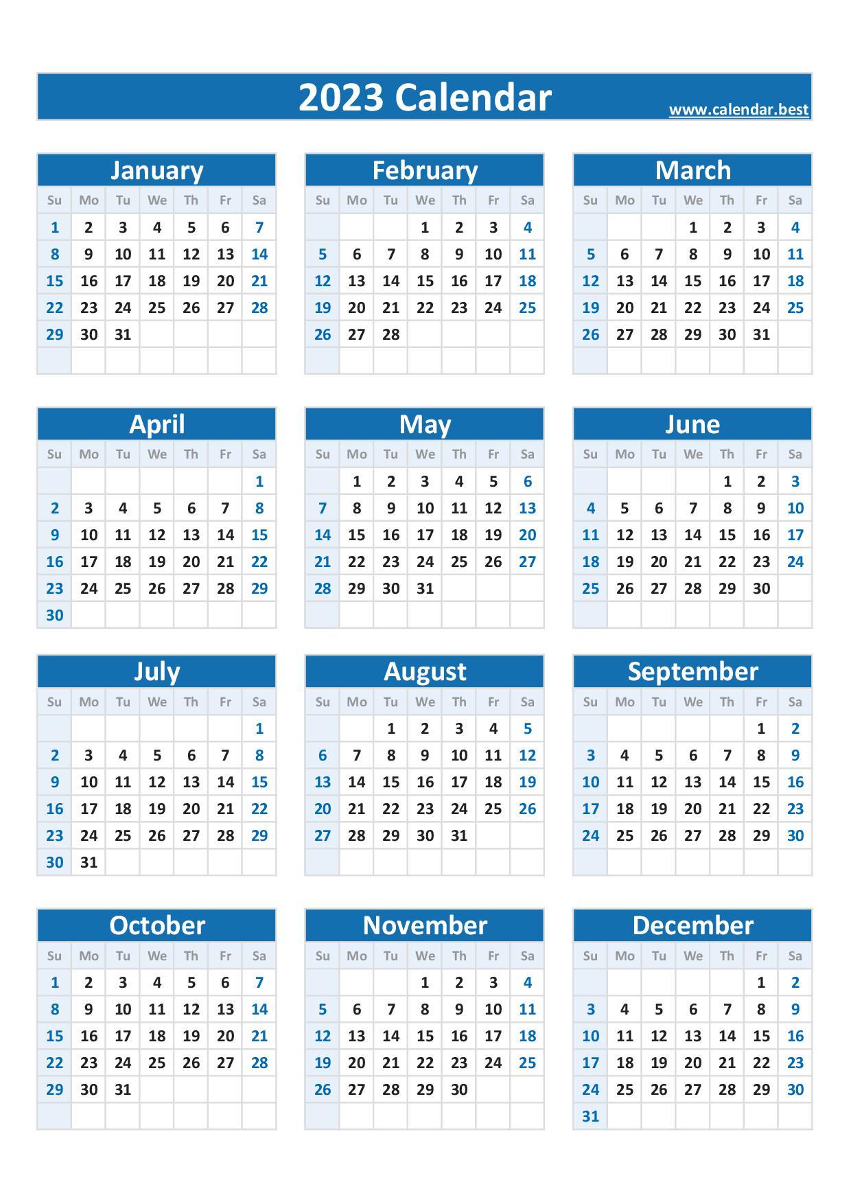 2023 Calendar With Week Numbers