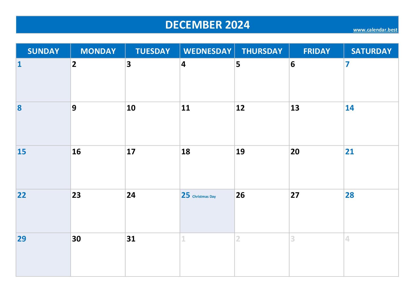 2024 December Calendar With Holidays Printable Pdf Holidays Calendar 2024