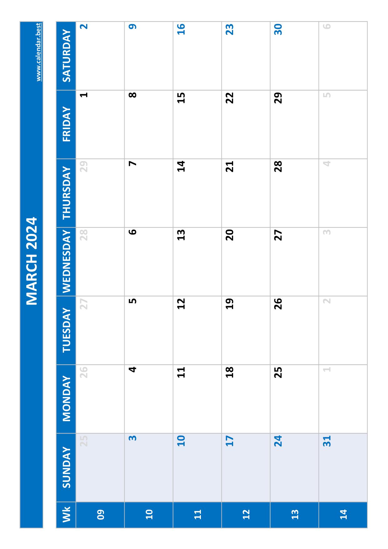 March 2024 Calendar Calendar best March 2024 Calendar Calendar best