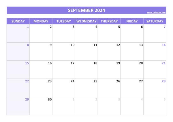 September calendar 2024