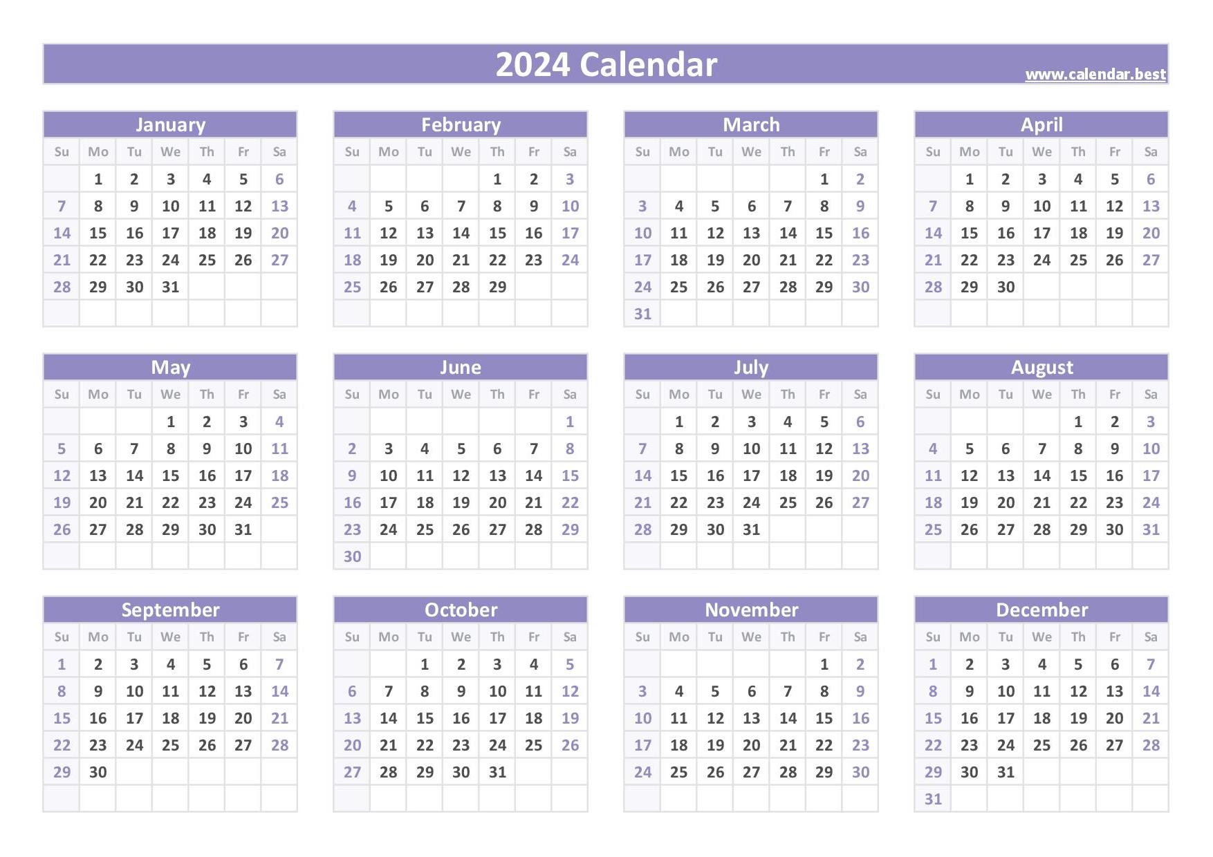 2024 Calendar Pdf Download Free Template Uk Agata Ariella