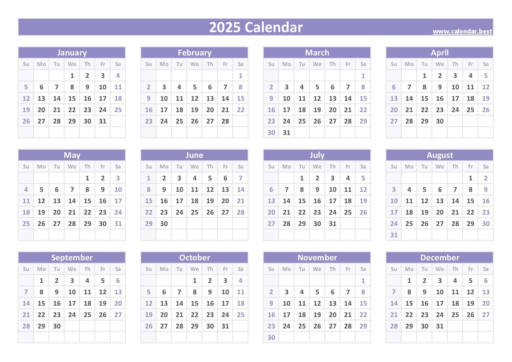 2025 printable calendar with week numbers and holidays