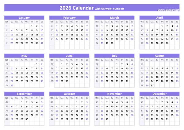 2026 calendar with holidays