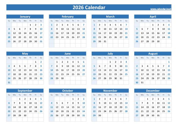 2026 calendar.