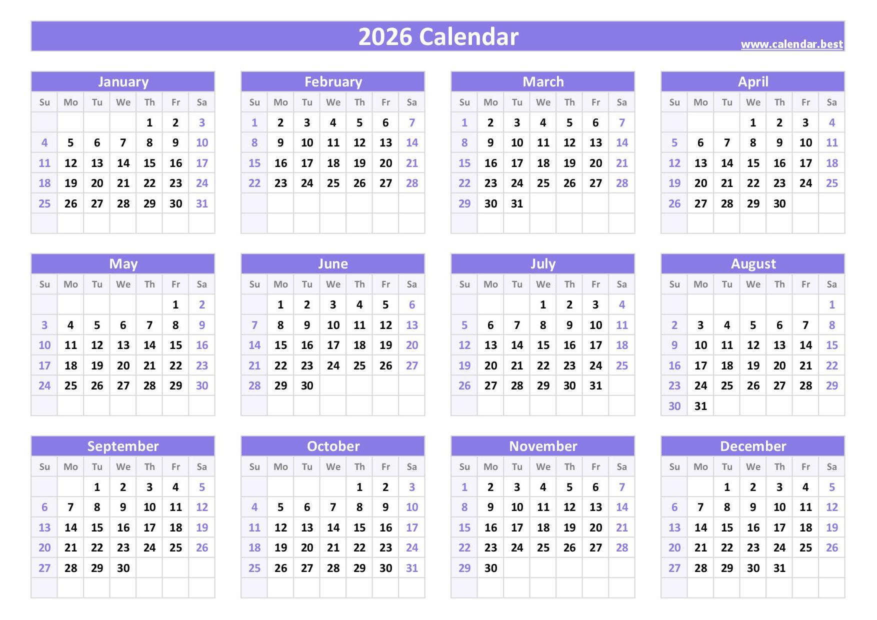 2026 Calendar With Week Numbers 2026 Calendar With Week Numbers