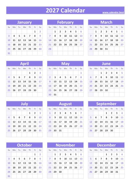 2027 calendar