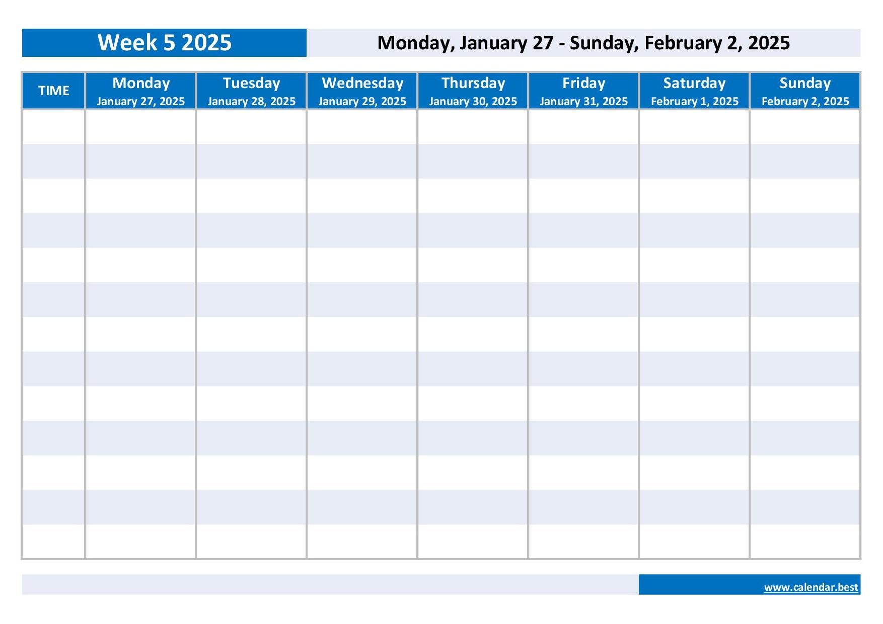 Week Numbers for 2025 list and calendar Calendar.best